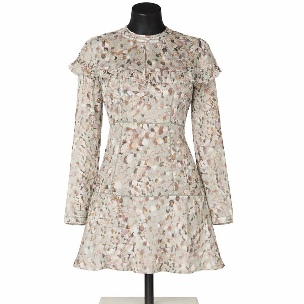 Ted Baker Orrsett Floral Fit & Flare Mini Dress 6 2 Long Sleeve Wedding Romantic